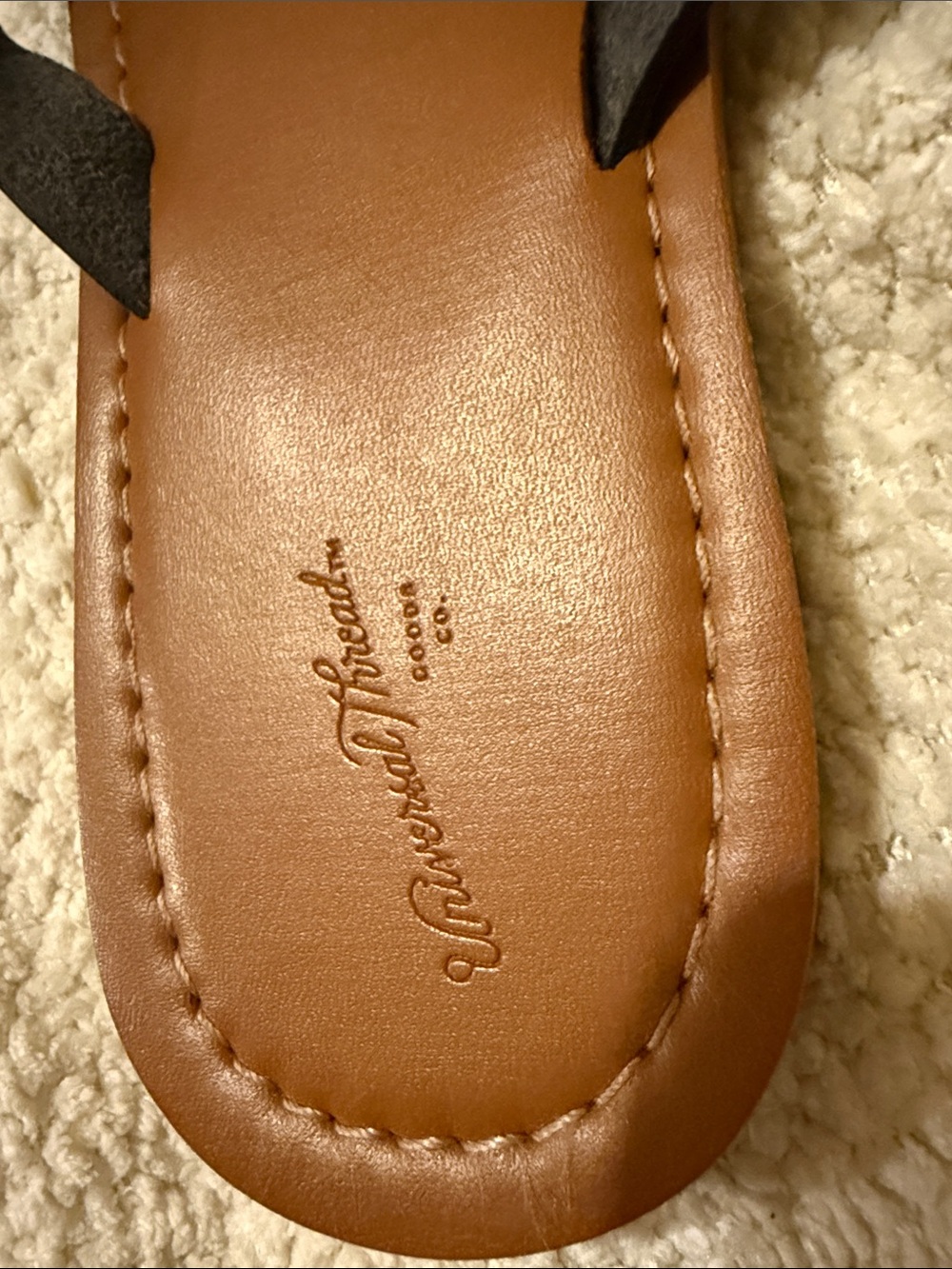 Universal Thread Black Braided-Strap Tan Footbed Sandals - Picture 2 of 3